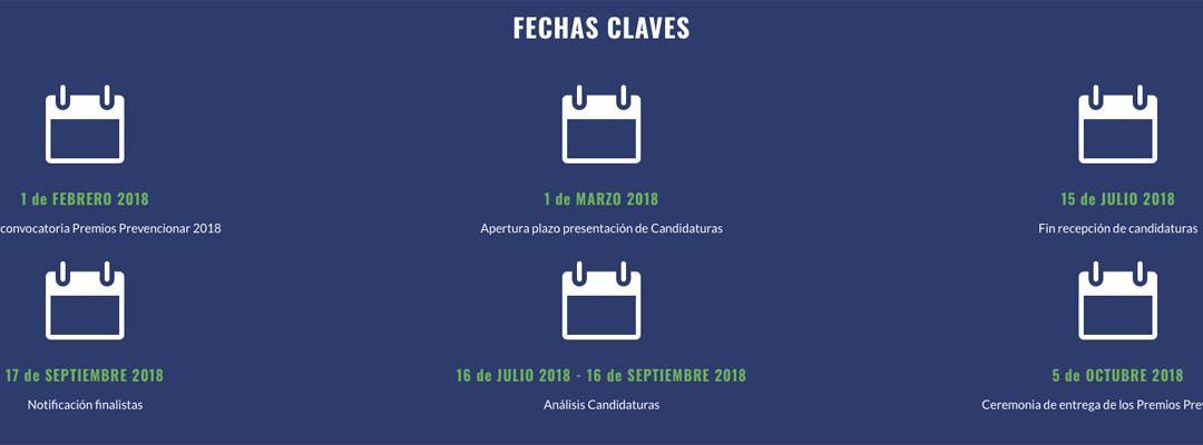 Fechas clave en los Premios Prevencionar 2018