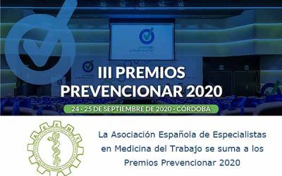 La Asociación Española de Especialistas en Medicina del Trabajo se suma a los Premios Prevencionar 2020