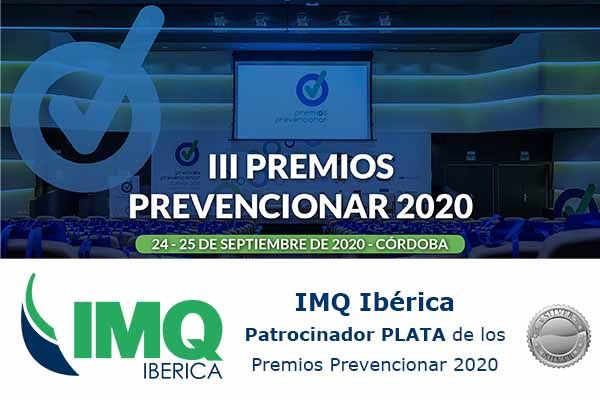 IMQ Ibérica Patrocinador PLATA de los  Premios Prevencionar 2020