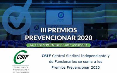 La Central Sindical Independiente y de Funcionarios (CSIF) se suma a los Premios Prevencionar 2020
