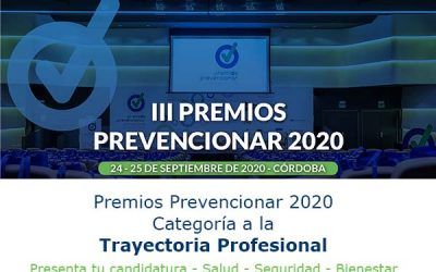 Premios Prevencionar 2020: Categoría a la Trayectoria Profesional – Presenta tu candidatura