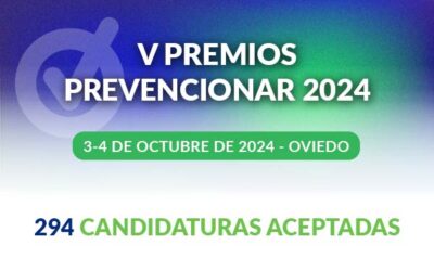 294 Candidaturas aceptadas en los V Premios Prevencionar 2024