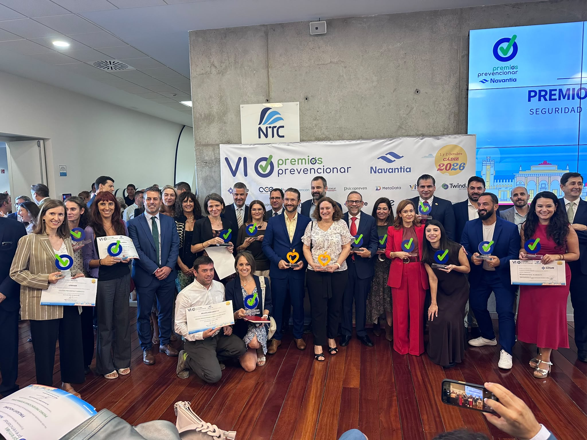 Foto de familia de los VI Premios Prevencionar 2026 en Navantia